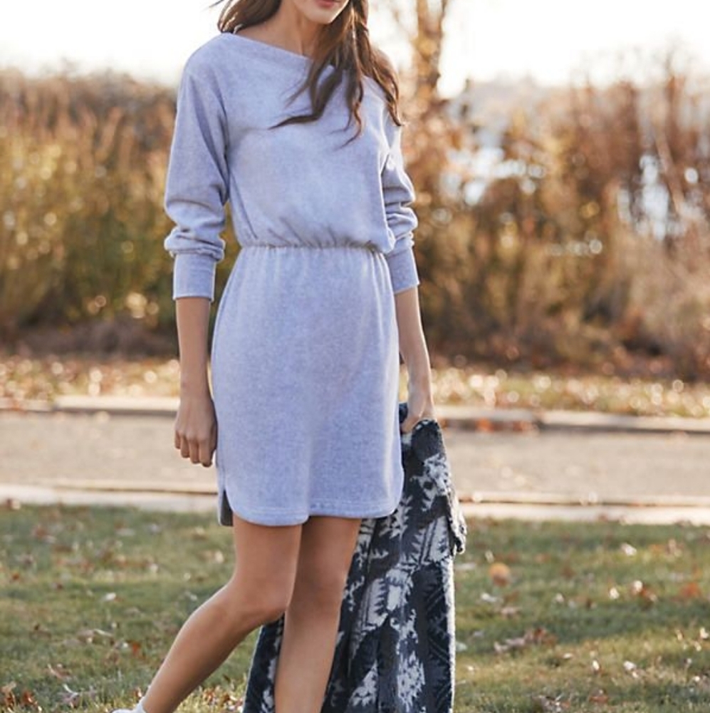 Daily Practice by Anthropologie Off-The-Shoulder Velvet Mini Dress
